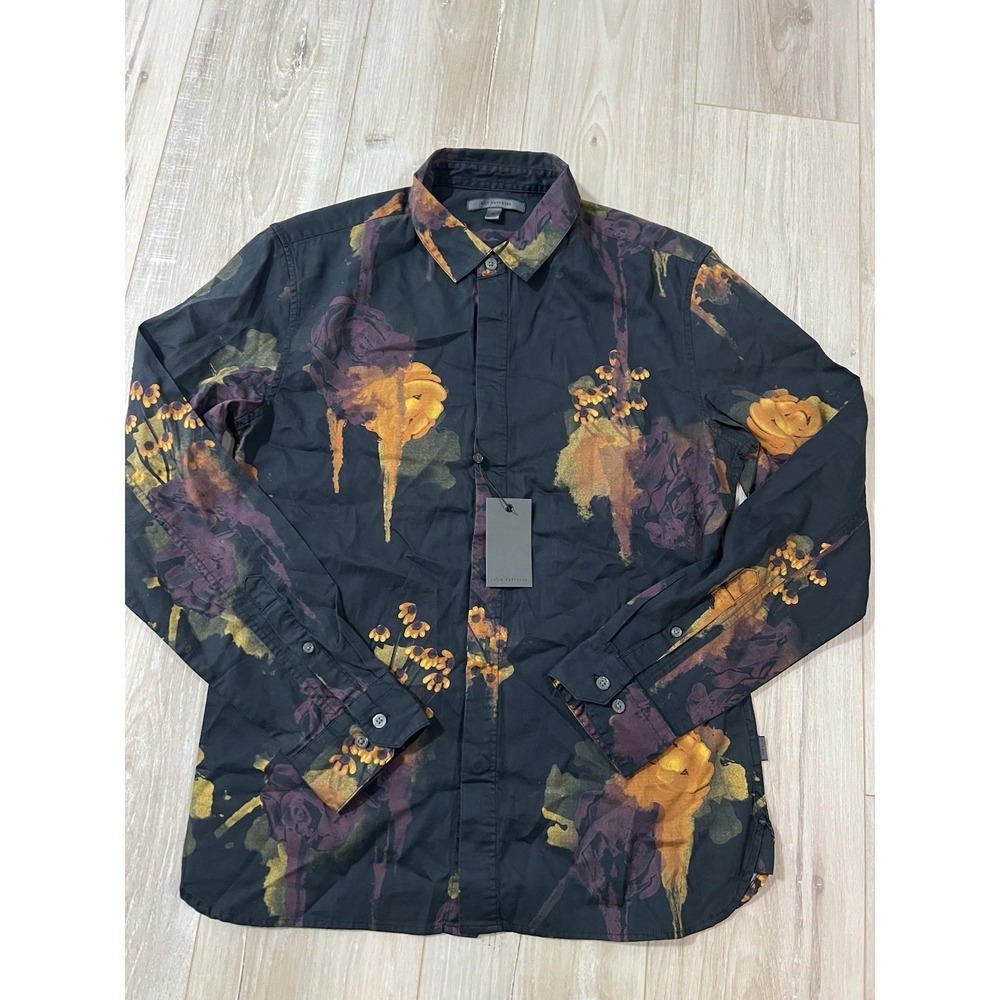 John Varvatos Rodney Men's Floral Long Sleeve Shirt Multicolor Size S Causal NWT